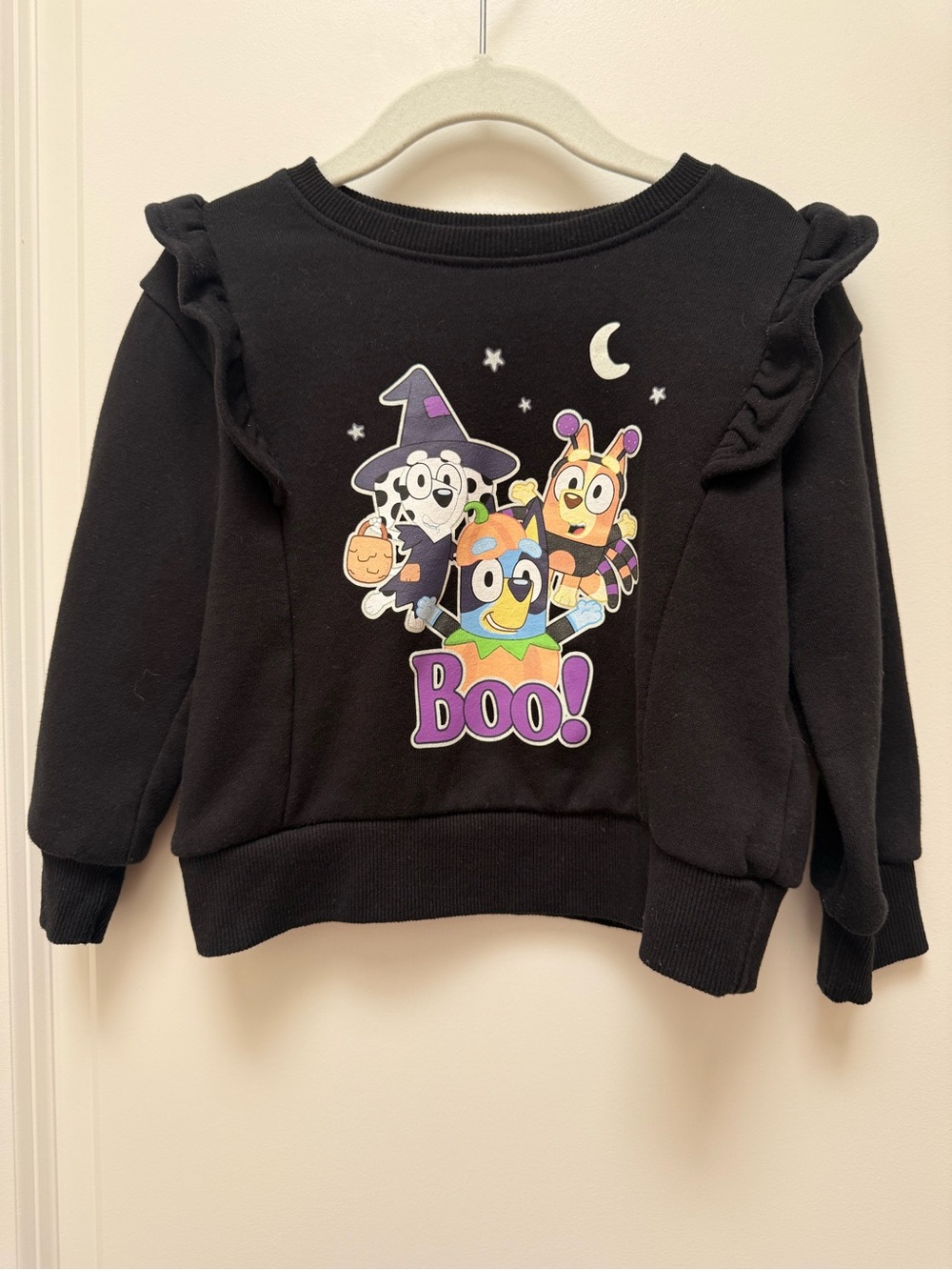 Bluey Halloween Sweatshirt with Ruffle Detail Glow in the Dark Size 3T